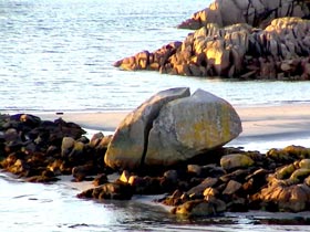 Split Rock On Fionnphort Beach